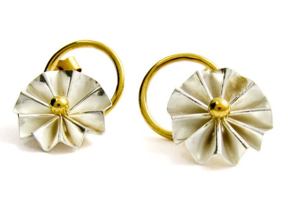 Emma Turpin Silver and 22ct Gold Plate Rosette Studs